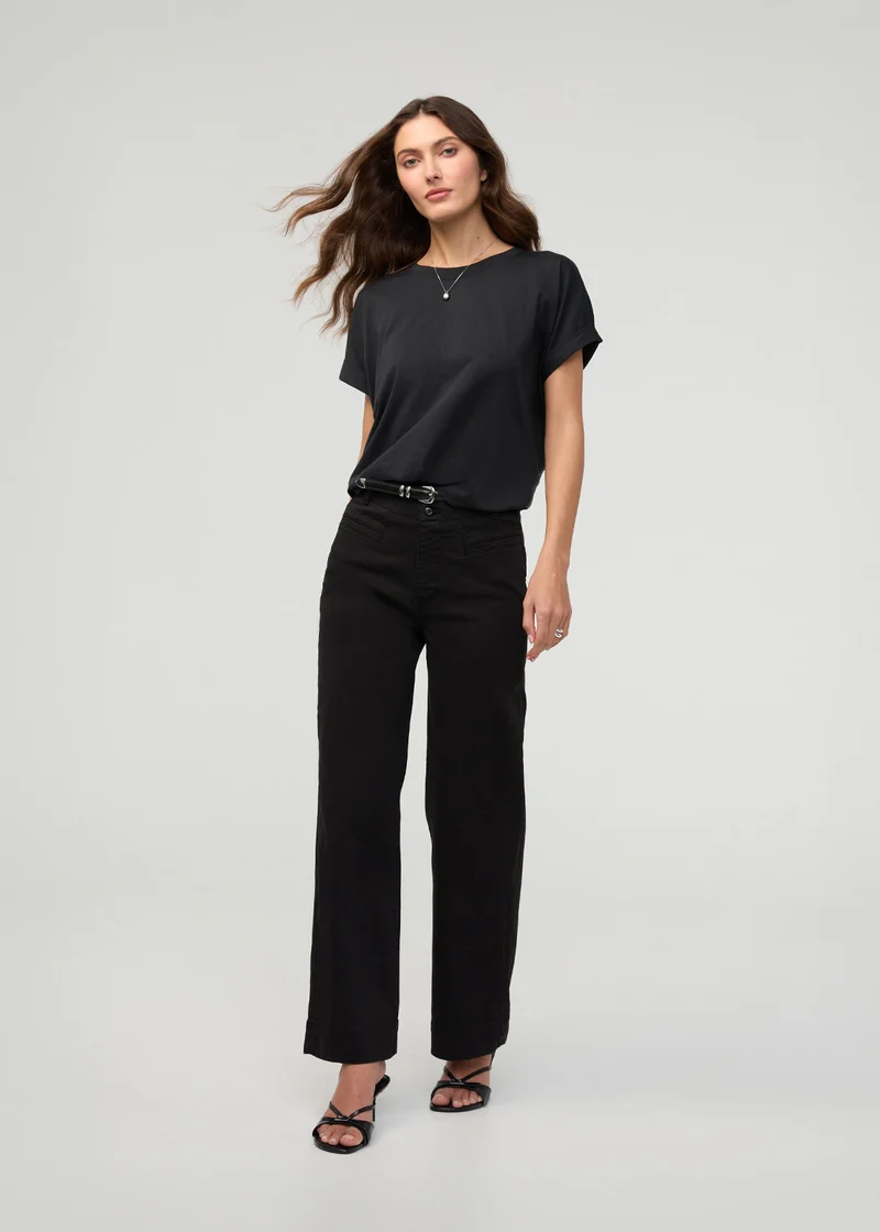 FlexTwill High Rise Trouser - Black