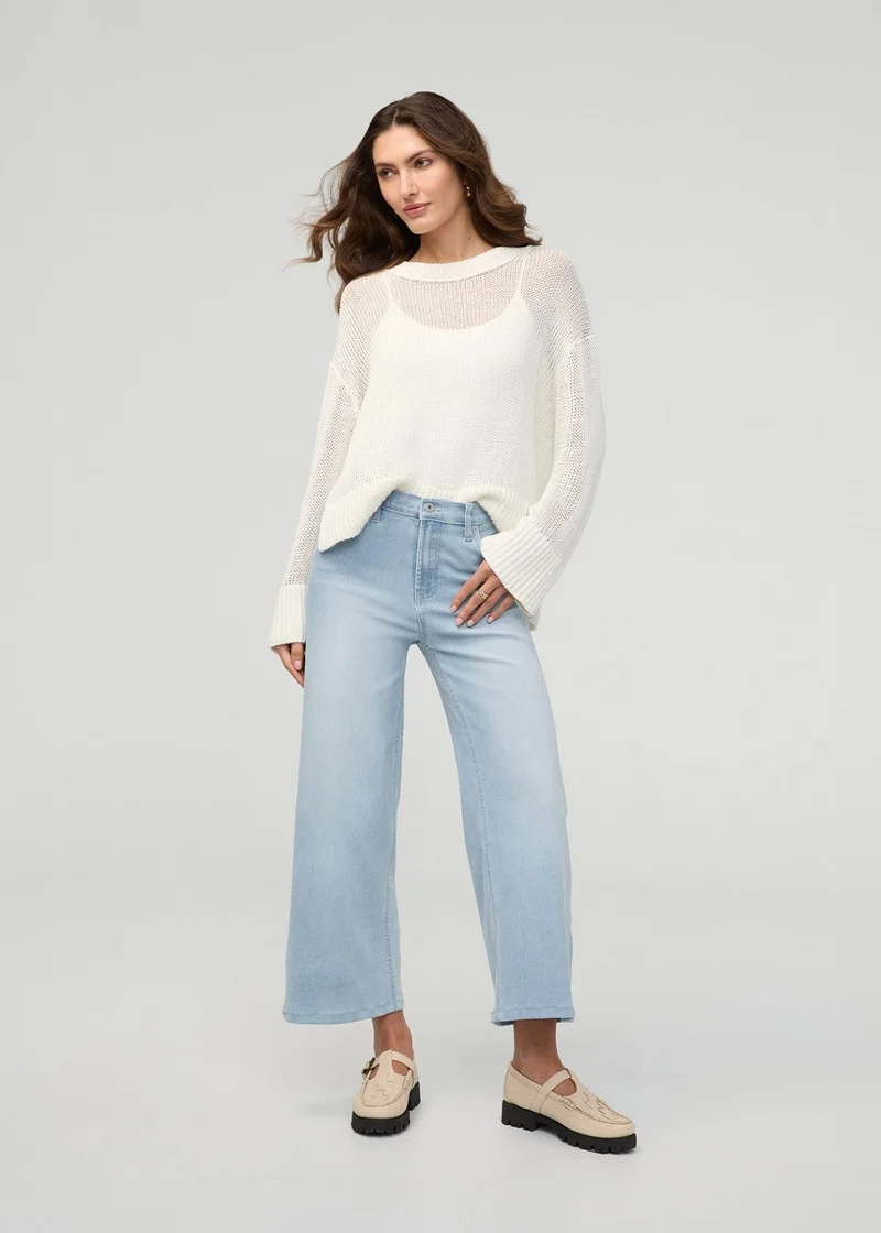 Performance Denim+ High Rise Wide Leg Crop - Zephyr