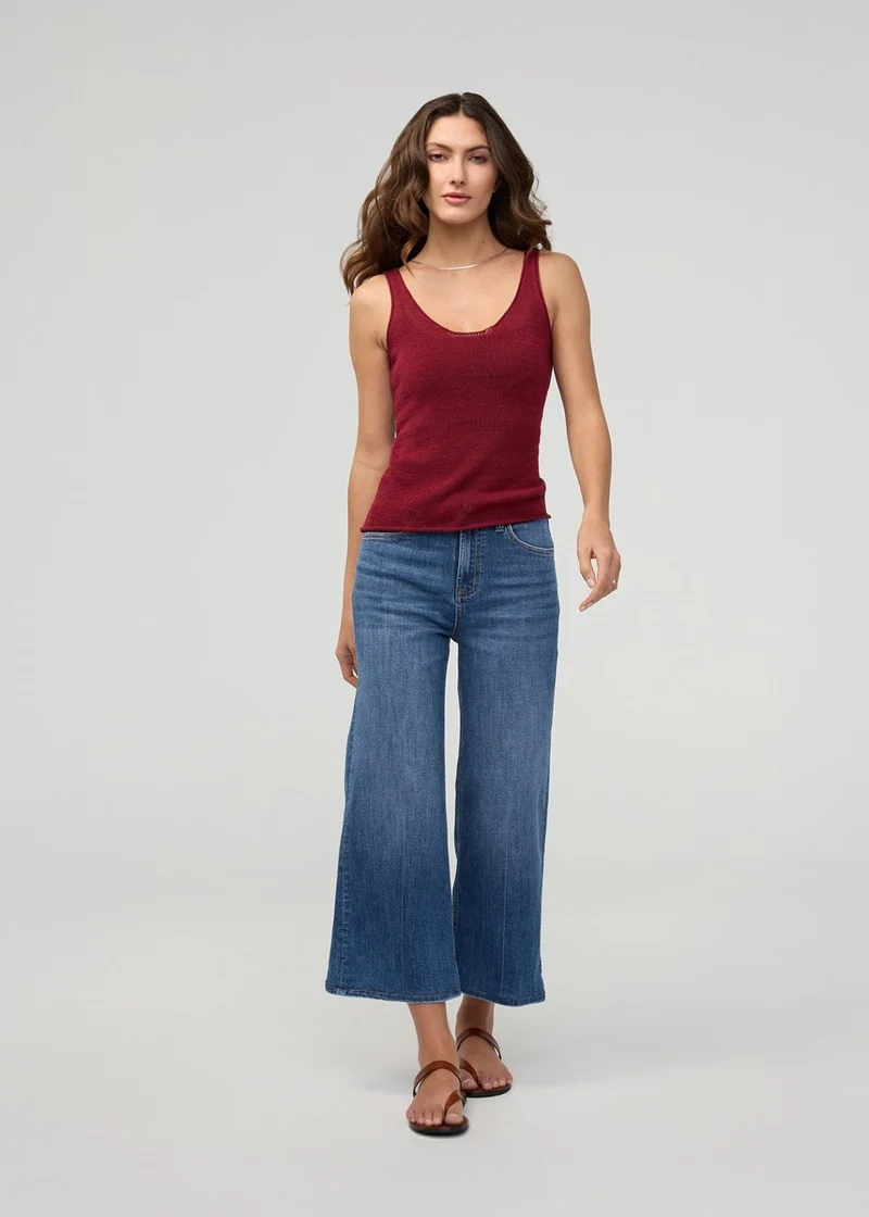 Performance Denim+ High Rise Wide Leg Crop - Swell