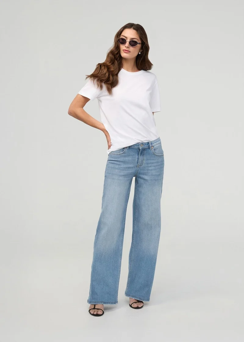 Performance Denim+ Mid Rise Loose Straight - Current