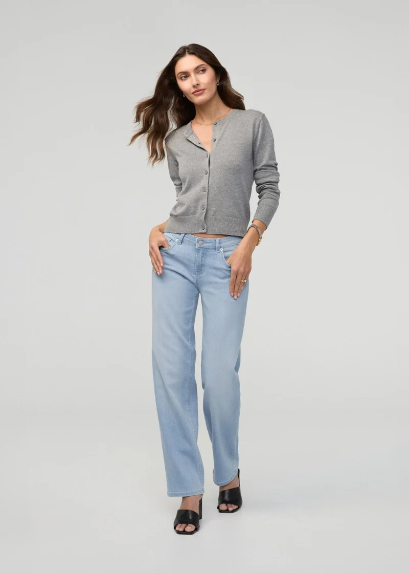 Performance Denim Mid Rise Straight - Desert Blue