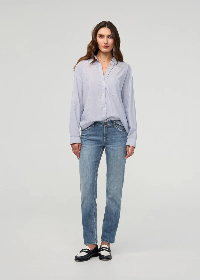Performance Denim Mid Rise Slim Taper - Blue Ash
