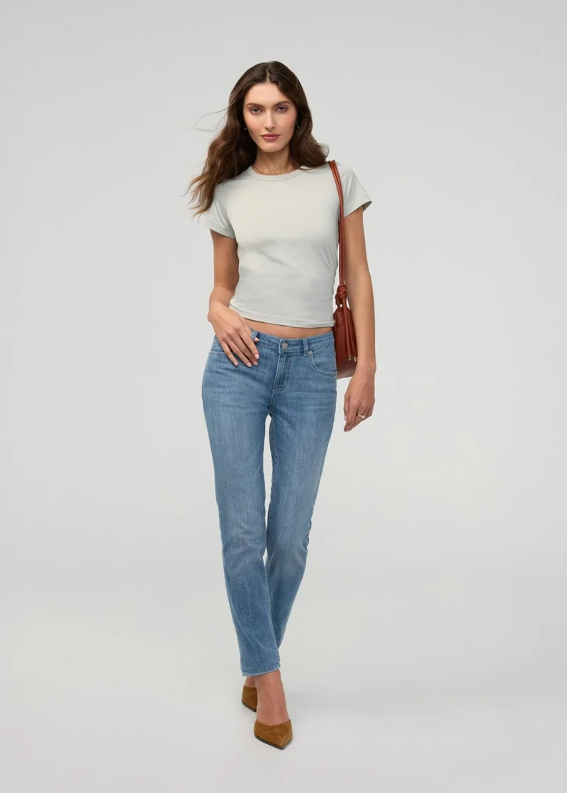 Performance Denim Mid Rise Slim Taper - Solstice