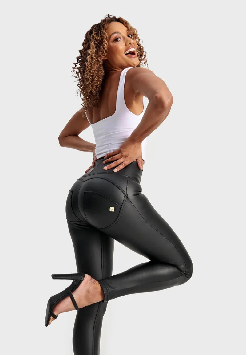 WR.UP Push-Up High Waist Skinny Vegan Leather Pant - Black