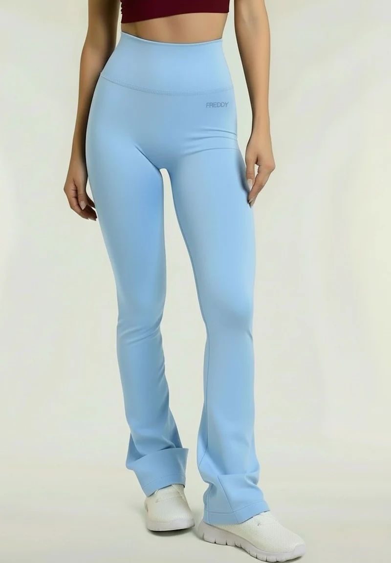 Seamless Push-Up High Waist Flare Leggings - Ashleigh Blue - Made in Italy