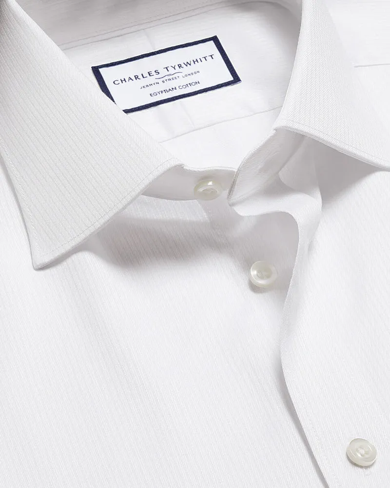 Luxury Stripe Egyptian Cotton Slim Fit Shirt - White