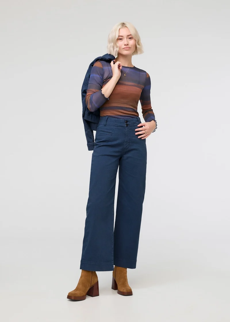 LuxTwill High Rise Trouser - Marine