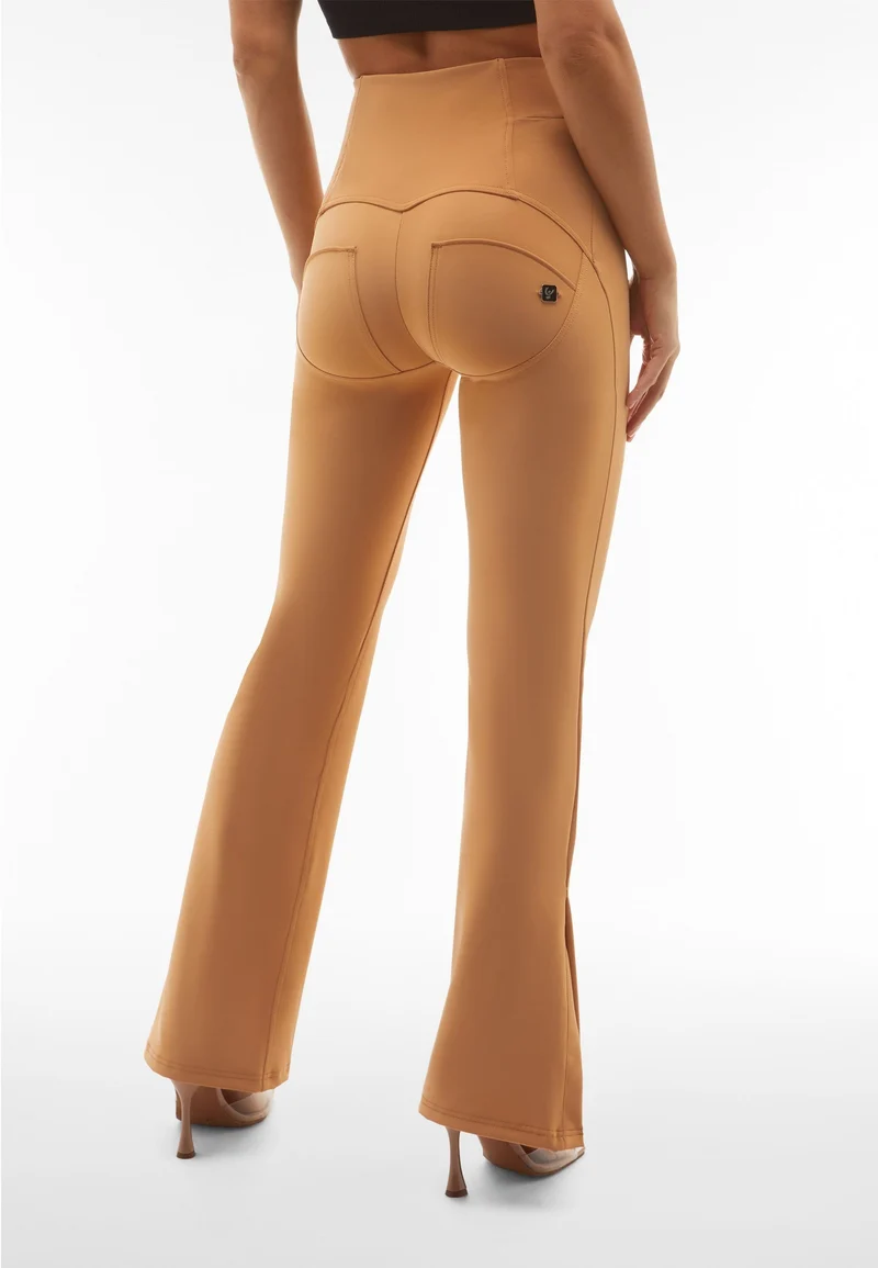 WR.UP Push-Up Super High Waist Flare Vegan Leather Pant - Macaroon Brown