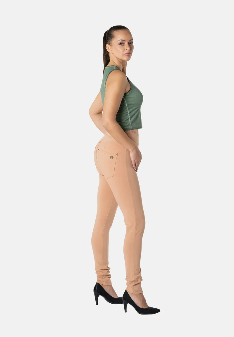 N.O.W. Yoga Super High Waist Skinny Pant With Front Seam - Macaroon Brown