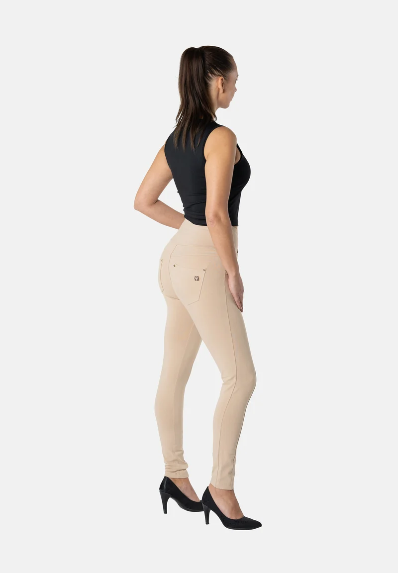 N.O.W. Yoga High Waist Skinny Pant With Crossed Waist Band - Nomad Brown
