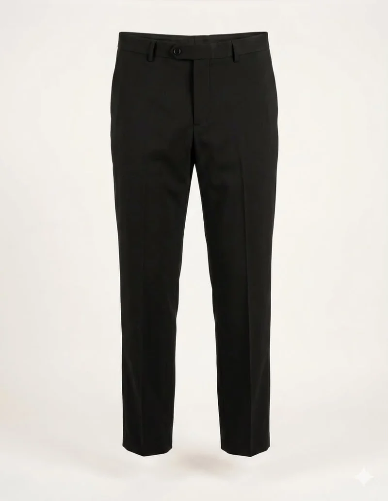Classic Tailored Formal Dress Trousers - Black
