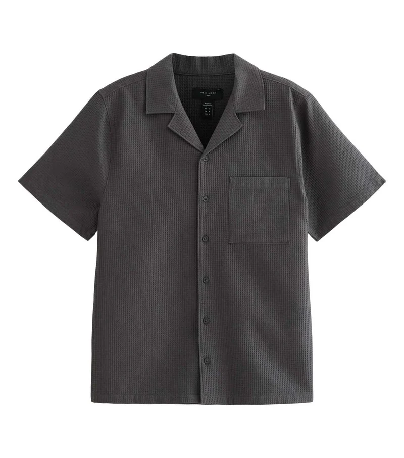 Dark Grey Regular Waffle Shirt