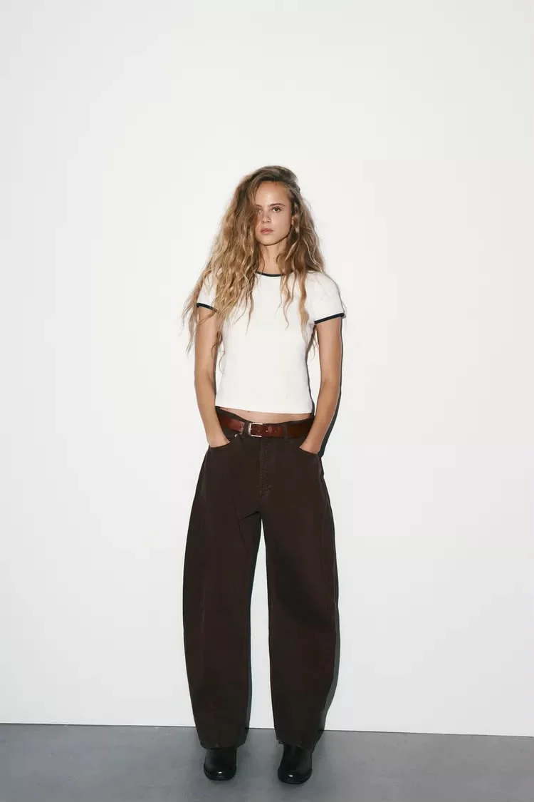 TRF Baggy Barrel Mid Waist Jeans