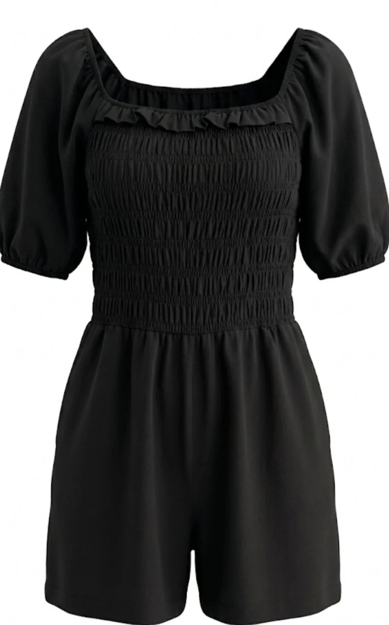 Shirred Elasticated Playsuit