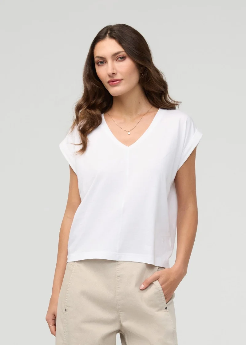 PurePima Dolman V-Neck - White