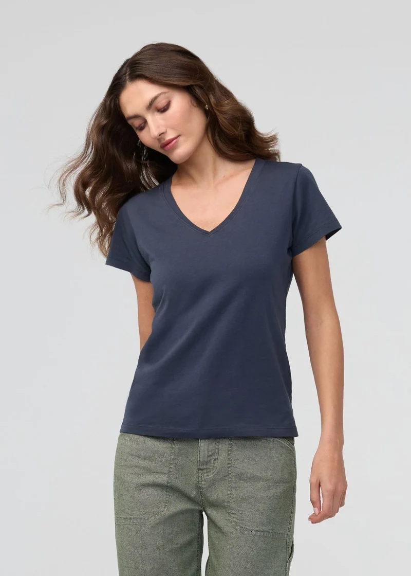 PurePima Slim V-Neck - Navy
