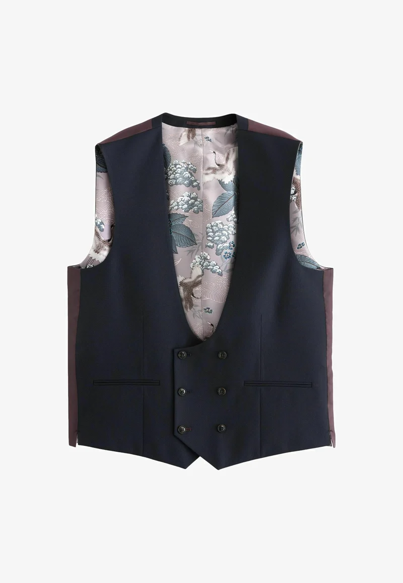 Navy Blue Regular Fit Waistcoat