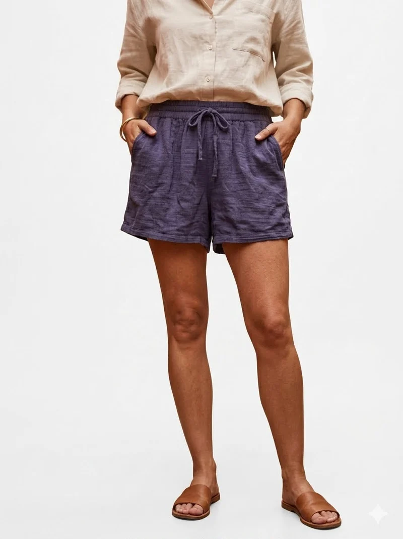 Next Blue Tie Waist Short