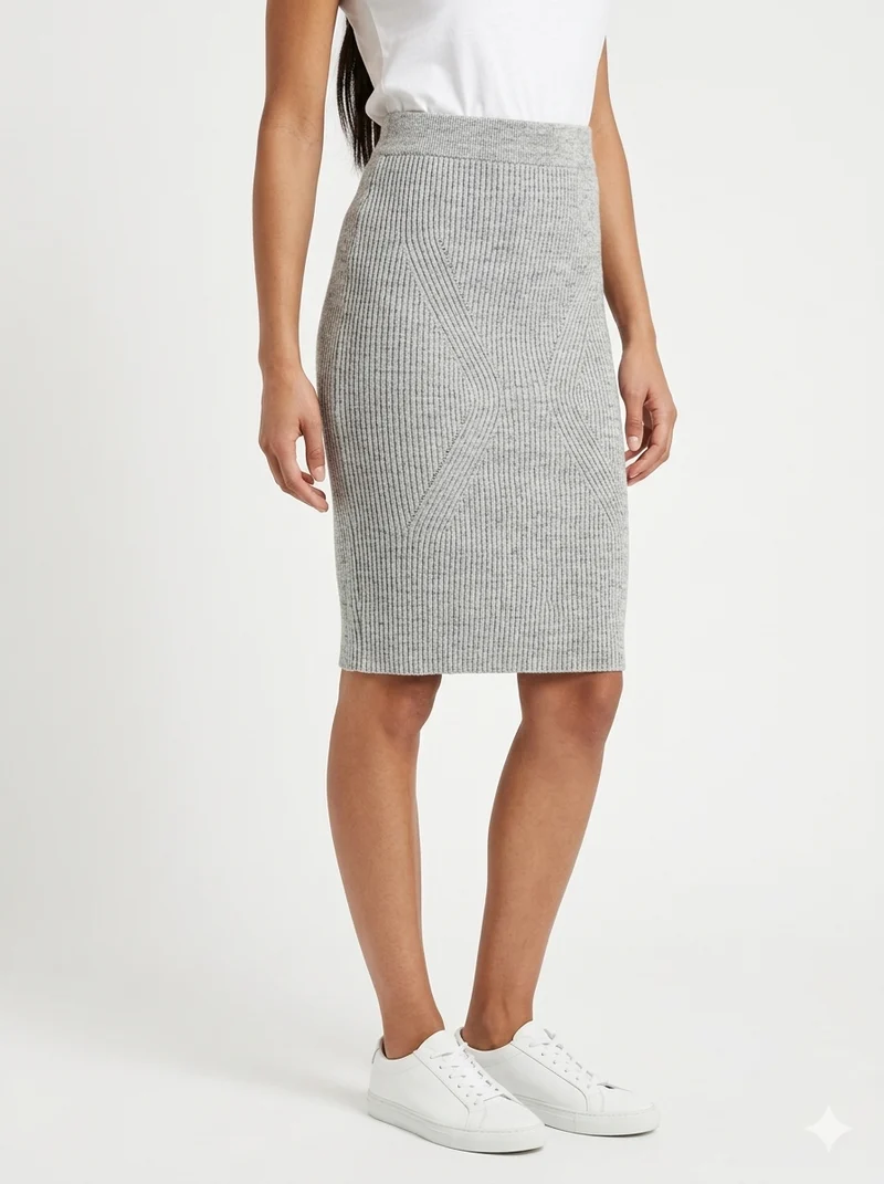 Ribbed Knit Sweater Pencil Skirt