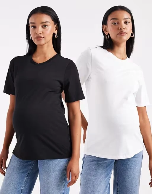 Maternity Plain Short Sleeve 2 Pack T-Shirt