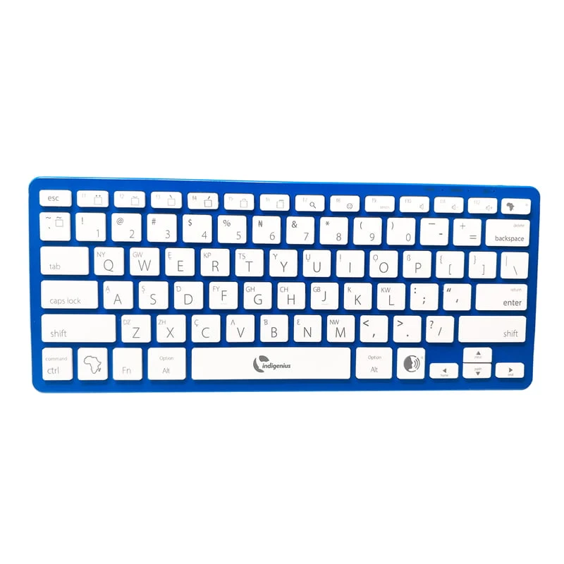 Indigenius Multilingual Keyboard-Blue / White Keys