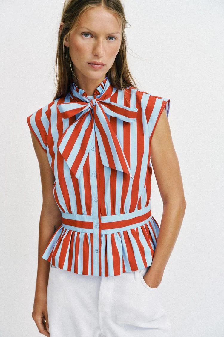 Striped Knitted Sleeveless Shirt