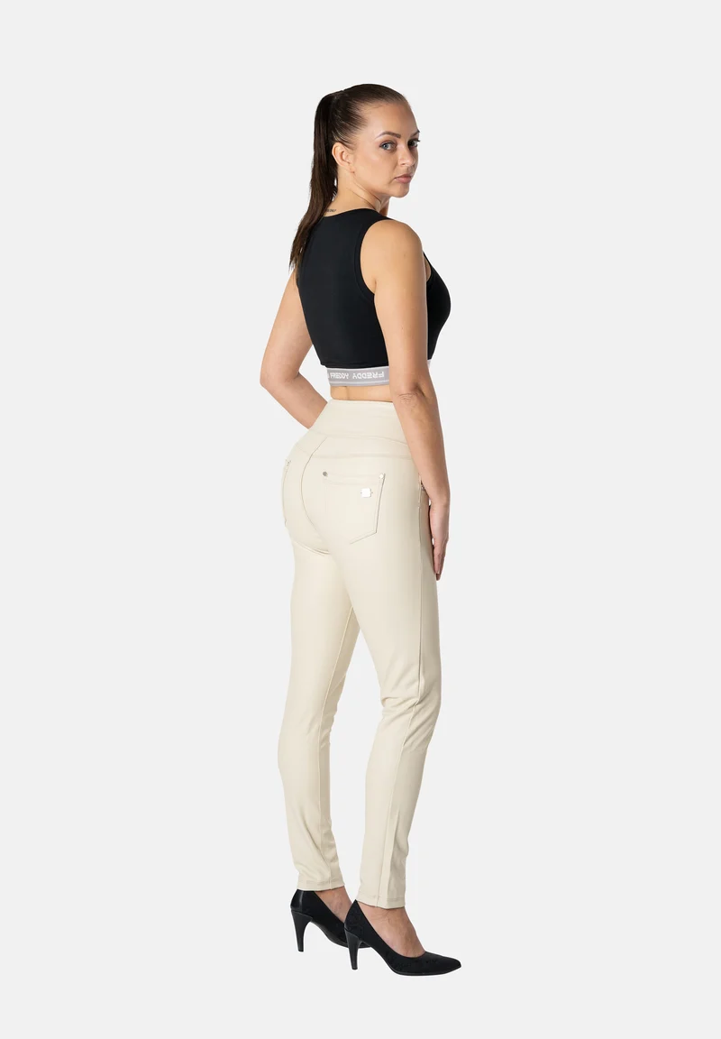 N.O.W. Comfort High Waist Skinny Vegan Leather Pant - Brown Rice