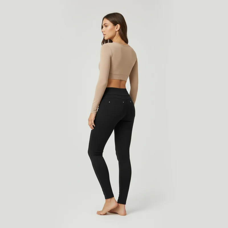 N.O.W. Yoga Mid Waist Skinny Pants - Black