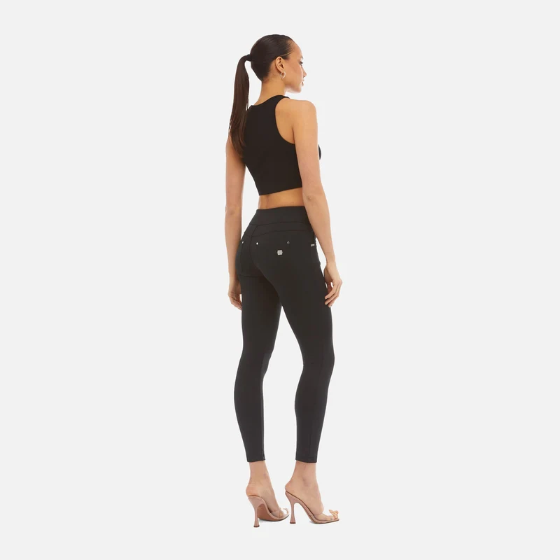 N.O.W. Yoga Mid Waist Skinny Flex Tech Leggings - Black