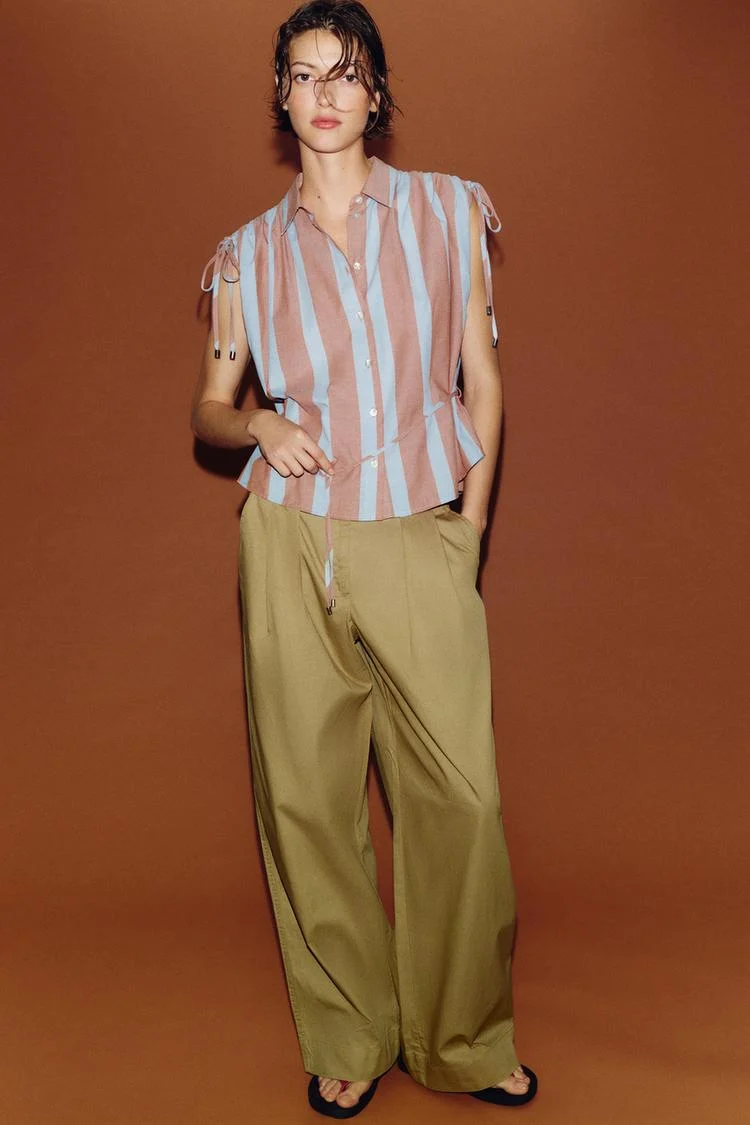 Zara Pleated Barrel Trouser