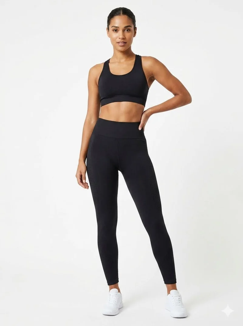 Seamless High Waisted Mesh Panel Performance Leggings