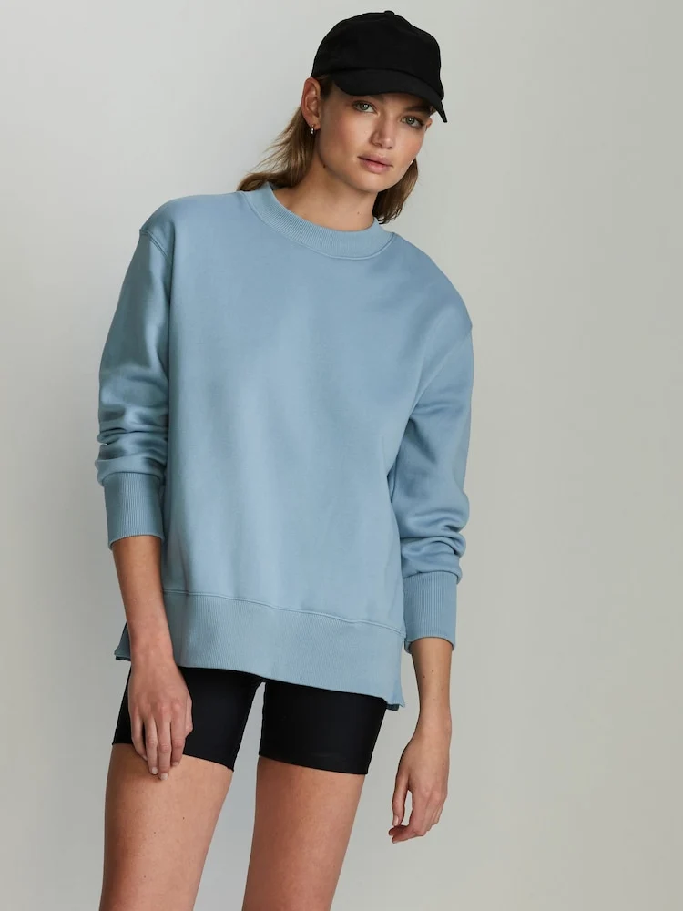 Dusky Blue Relaxed Fit Essentials Longline Sweatshirt