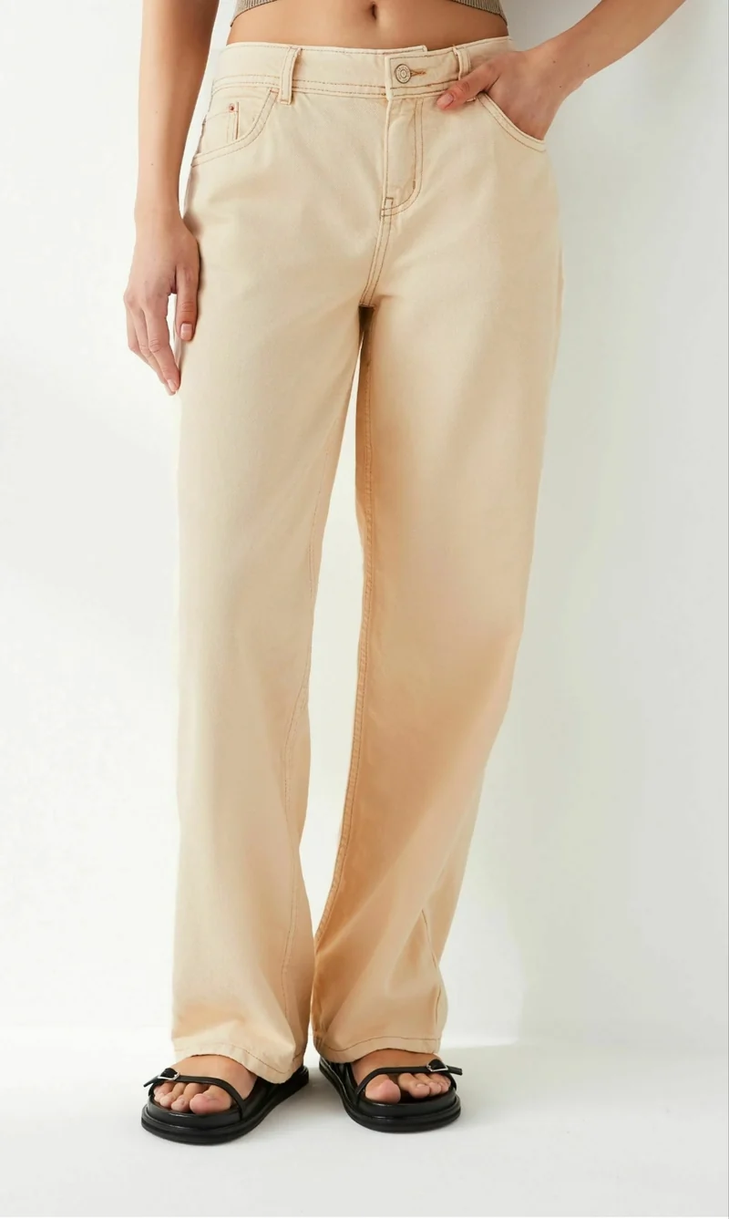 Baggy Wide Leg Jean Ecru