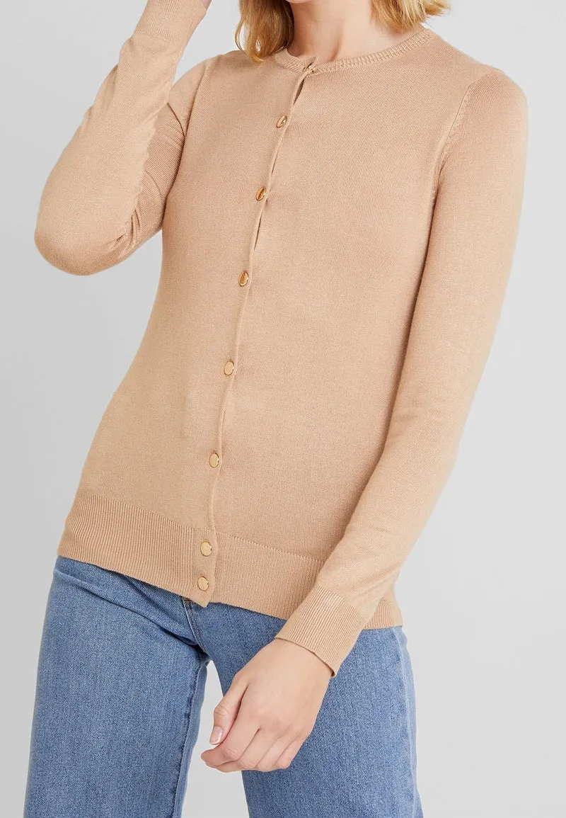 Camel Gold button Lightweight Cardigan