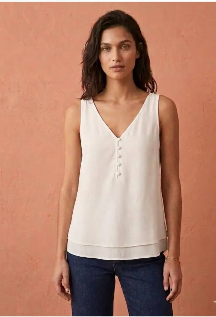 Deep V-Neck Sleeveless Top
