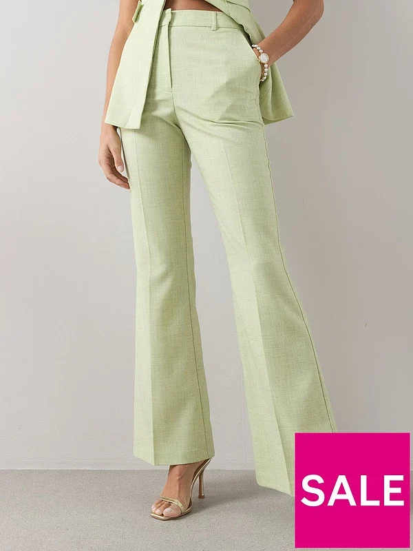 Crosshatch Co-ord Flare Trouser Green