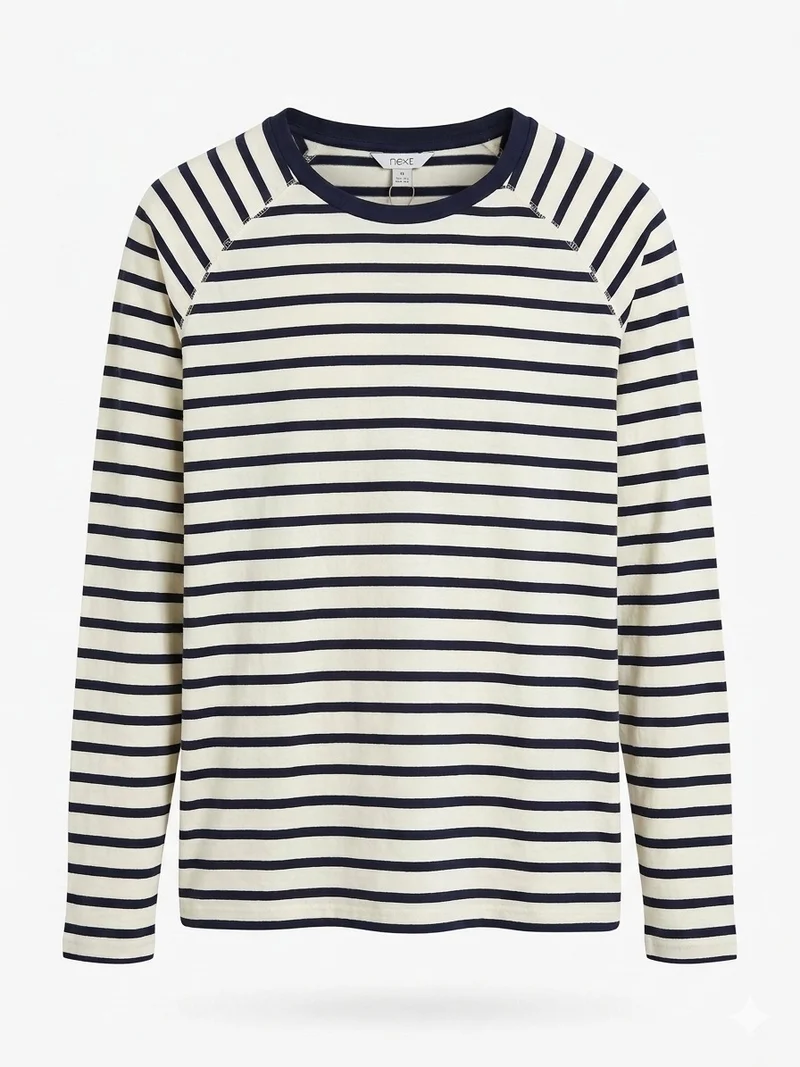Long Sleeve Striped Crew Neck Top