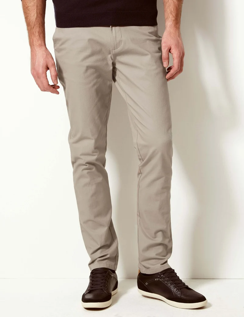 Slim Fit Stretch Chinos Stone