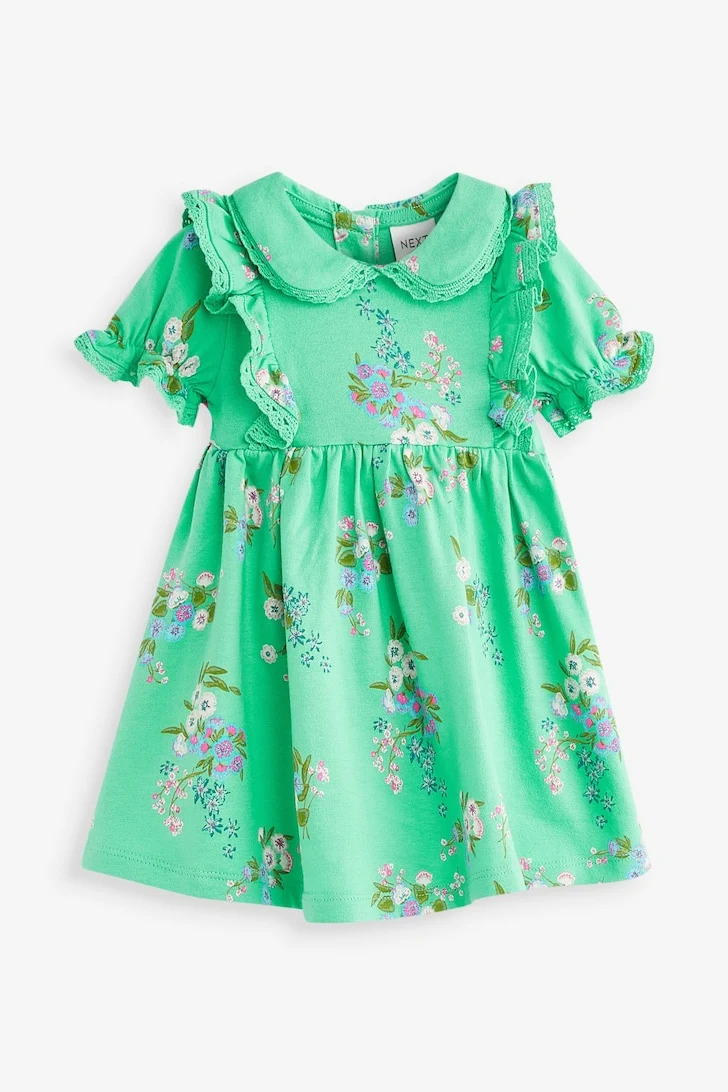 Green Floral Cotton Dress