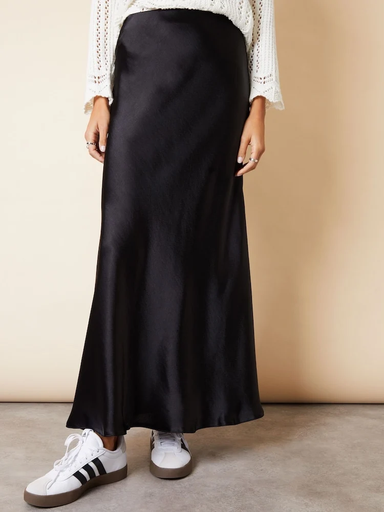 Black Maxi Slip Skirt