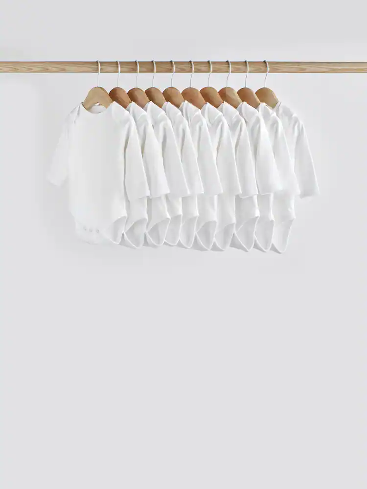9 Pack Essential Baby Long Sleeve Bodysuits