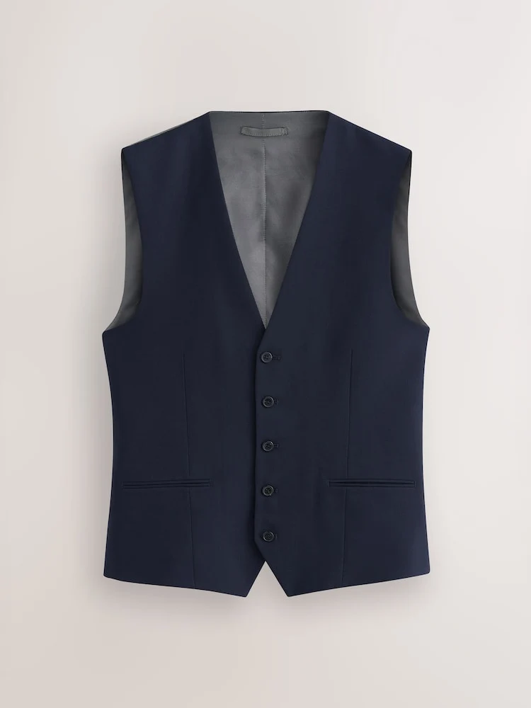 Navy Blue Regular Fit Essential Suit Waistcoat