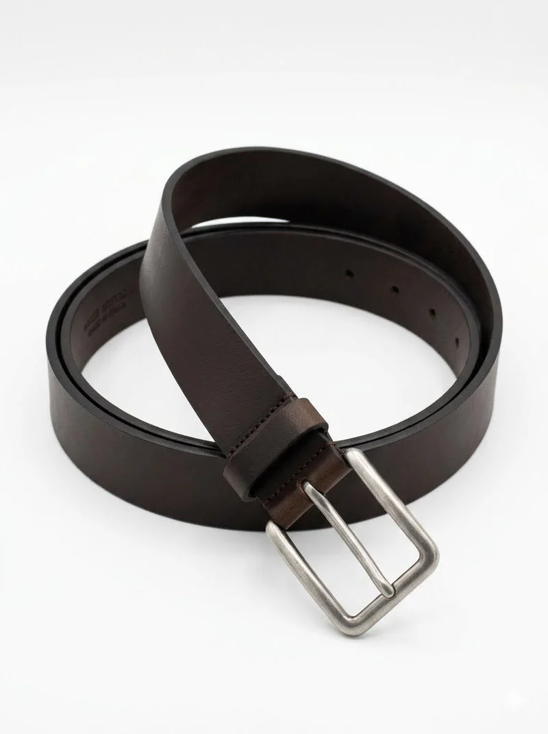 Casual Leather Belt - Chocolate Brown