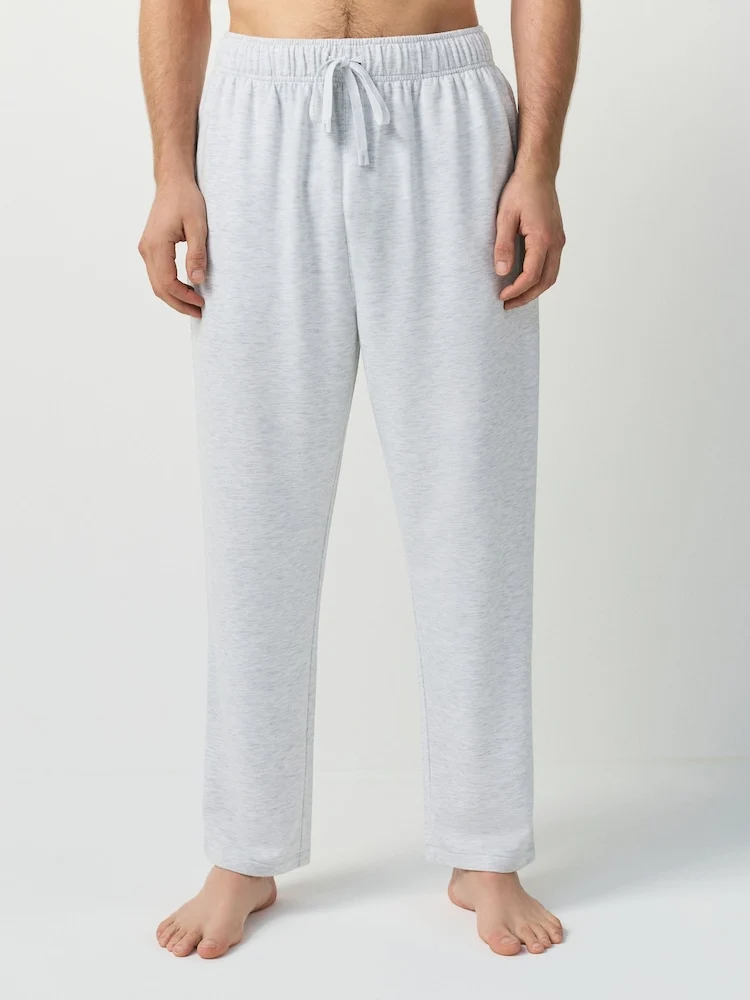 Light Grey Regular Fit Soft Touch Open Joggers