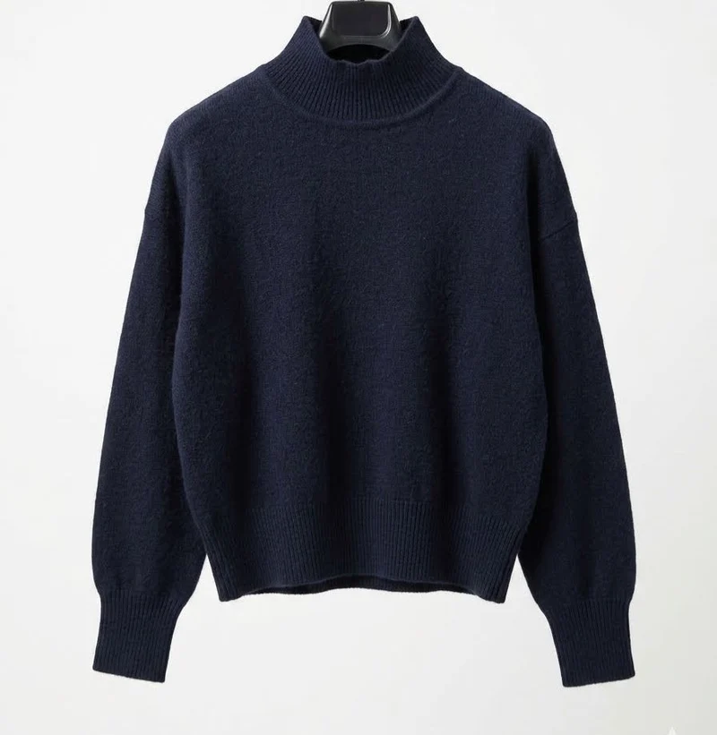 Turtleneck Winter Sweater - Navy
