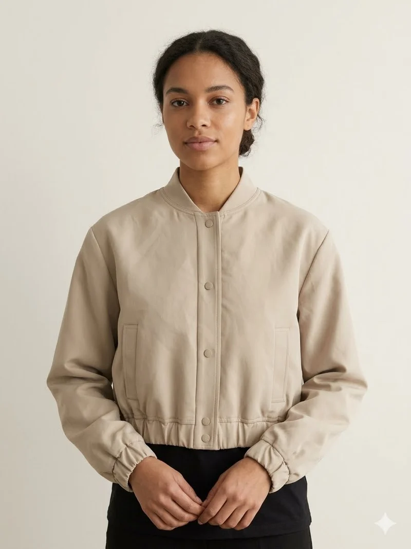 Cropped Bomber Jacket