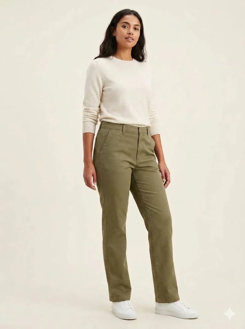 Straight Up Khaki" Ankle Pants