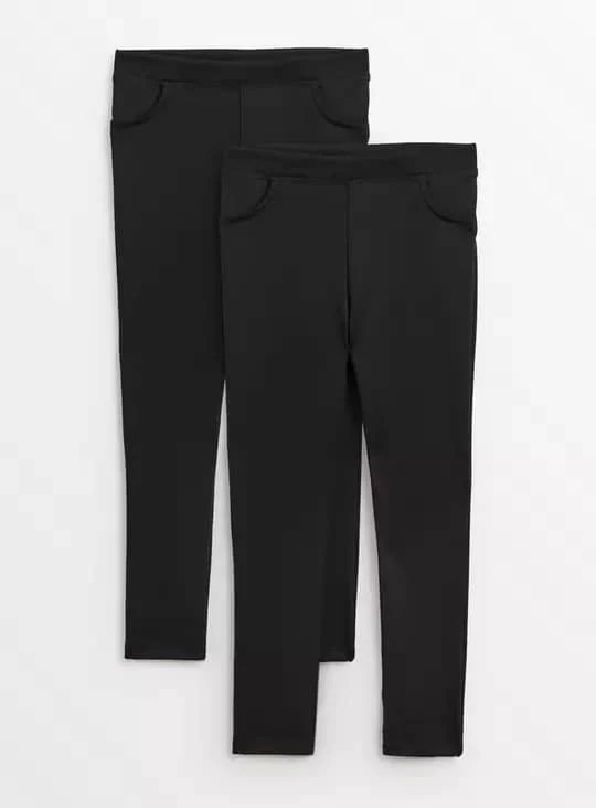 2 Pack Black Skinny Jersey Leggings