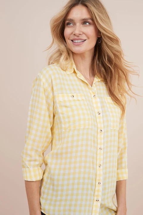 Modal Shirt With Print Yellow And White