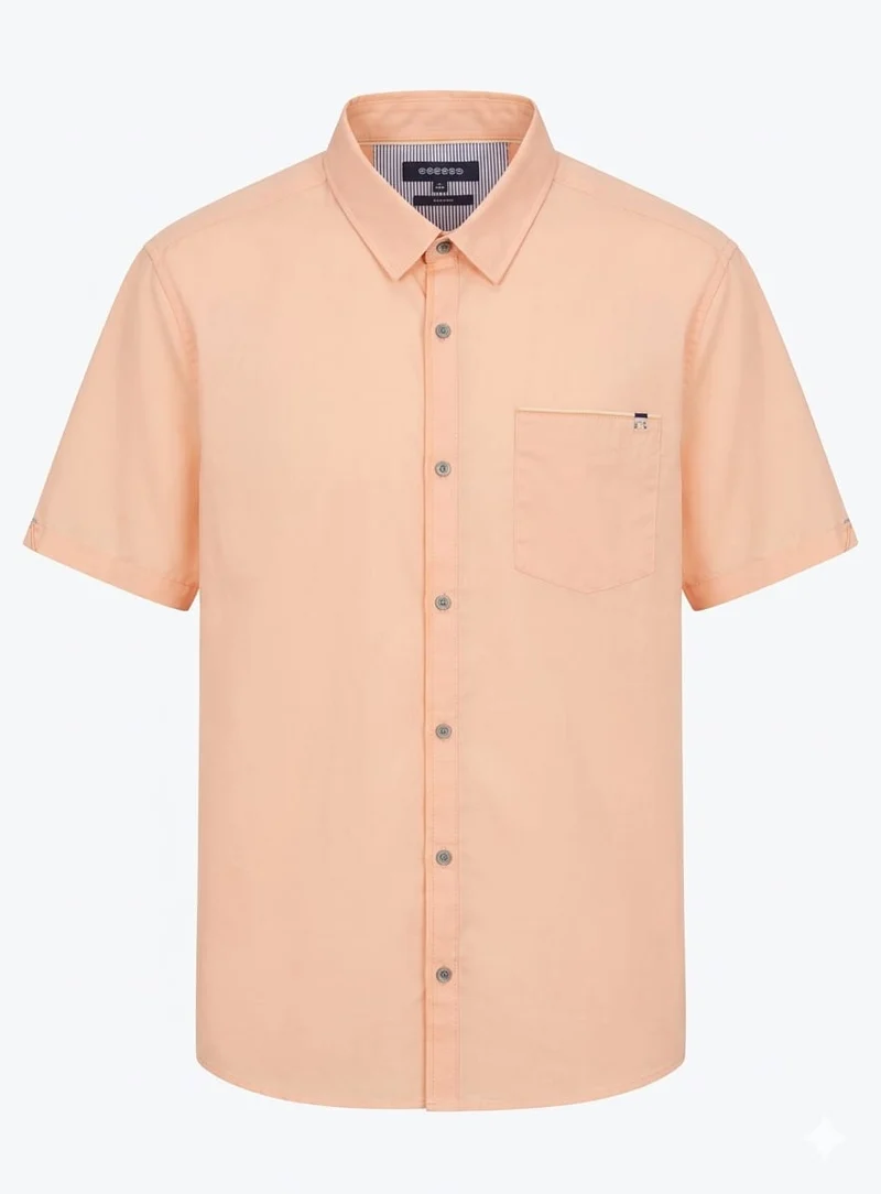 Club York Short-Sleeved Slim Fit Shirt - Peach